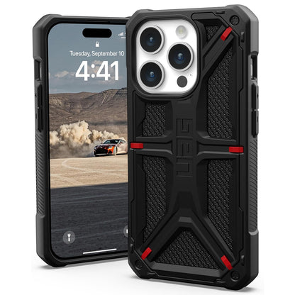 Case for Apple iPhone 15 Pro, Urban Armor Gear, Monarch Kevlar, Black