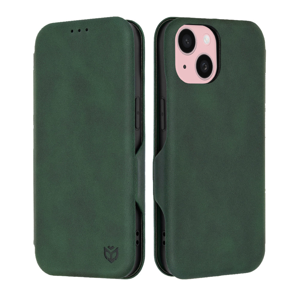 Case for Apple iPhone 15, Techsuit, Safe Wallet Plus, Green