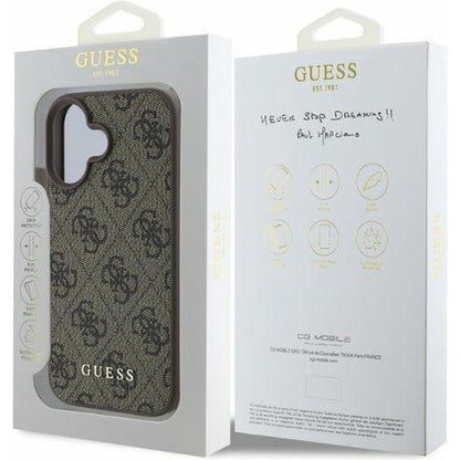 Case for Apple iPhone 16, Guess, 4G Classic, Black