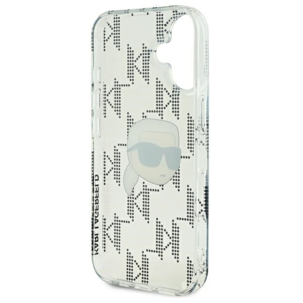 Case for Apple iPhone 16, Karl Lagerfeld, IML Luxury Electroplated Karl's Head, Transparent