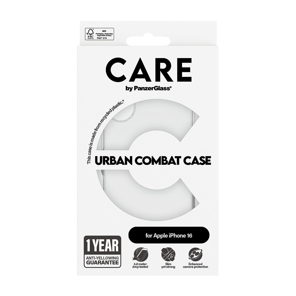 Case for Apple iPhone 16, PanzerGlass, Urban Combat Care, Transparent