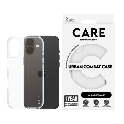Case for Apple iPhone 16, PanzerGlass, Urban Combat Care, Transparent