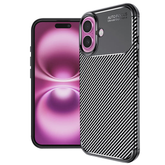 Case for Apple iPhone 16 Plus, Techsuit, CarbonFiber, Black