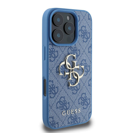 Case for Apple iPhone 16 Pro, Guess, 4G Big Logo, Blue