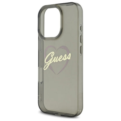 Case for Apple iPhone 16 Pro, Guess, IML Heart, Black
