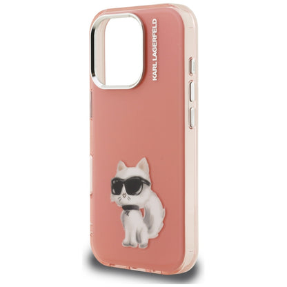 Case for Apple iPhone 16 Pro, Karl Lagerfeld, IML Aquarelle Logo Choupette, Pink