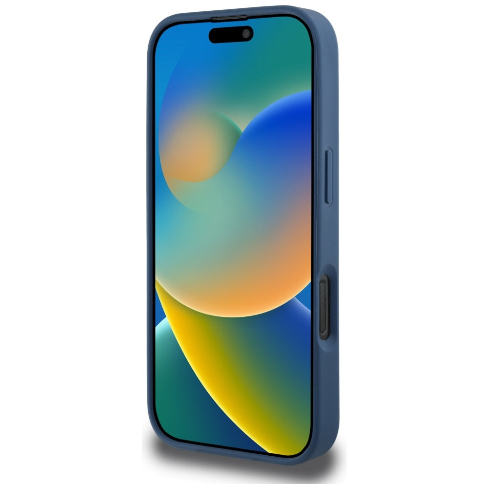 Case for Apple iPhone 16 Pro Max, Guess, 4G Grained Roses Big Logo, Blue