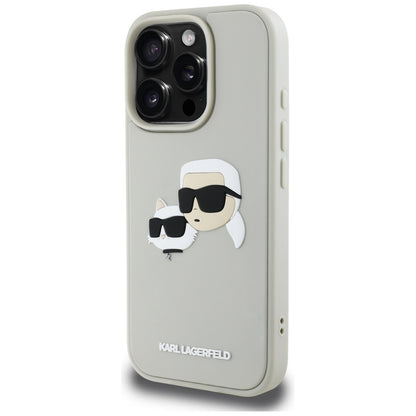 Case for Apple iPhone 16 Pro Max, Karl Lagerfeld, 3D Rubber Karl & Choupette, Beige