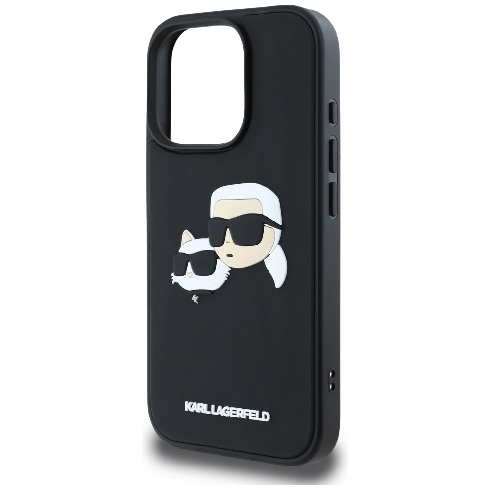 Case for Apple iPhone 16 Pro Max, Karl Lagerfeld, 3D Rubber Karl & Choupette, Black
