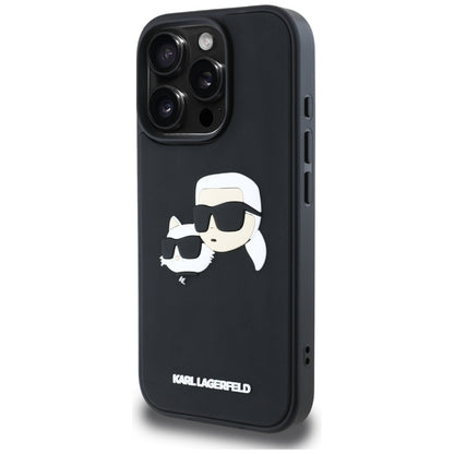 Case for Apple iPhone 16 Pro Max, Karl Lagerfeld, 3D Rubber Karl & Choupette, Black