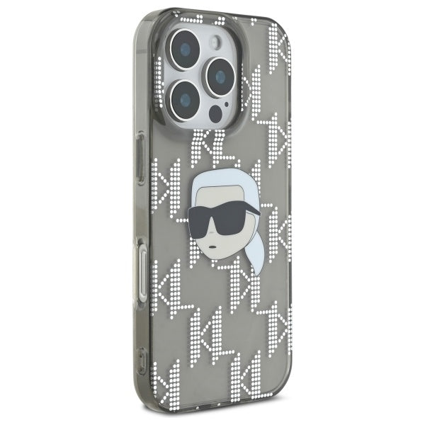 Case for Apple iPhone 16 Pro Max, Karl Lagerfeld, IML Luxury Electroplated Karl's Head, Black
