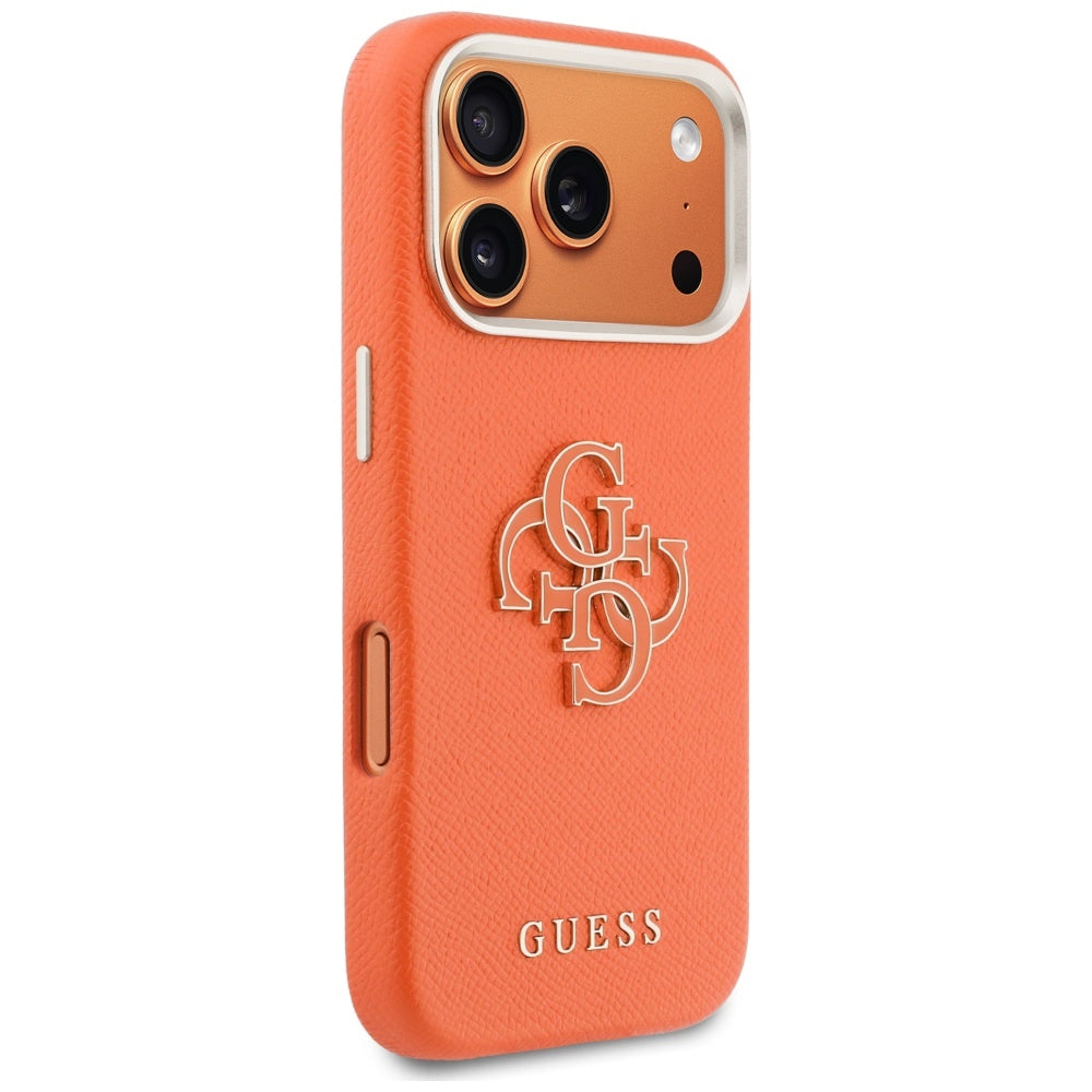 Case for Apple iPhone 17 Pro, Guess, Resin Logo, Orange