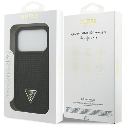 Case for Apple iPhone 17 Pro, Guess, Rhinestone Triangle Logo, Black