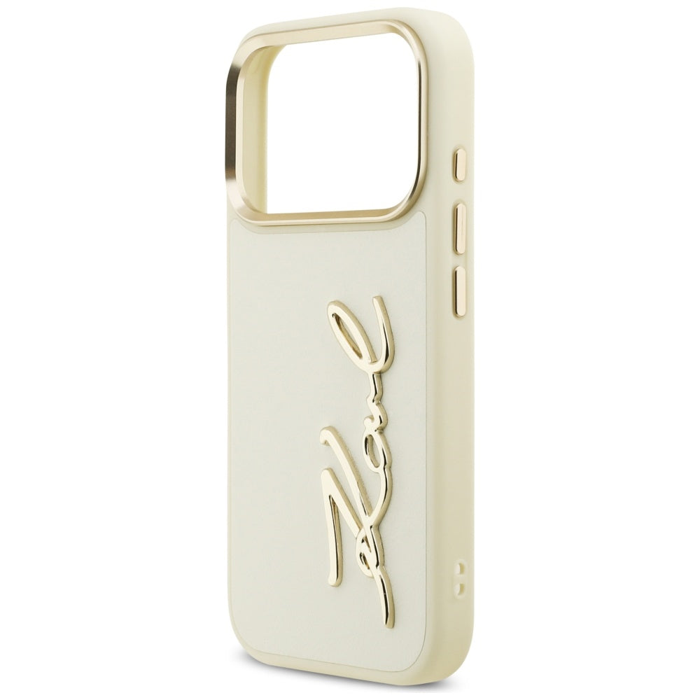 Case for Apple iPhone 17 Pro, Karl Lagerfeld, Script Logo, Beige