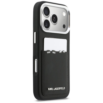Case for Apple iPhone 17 Pro Max, Karl Lagerfeld, Karl & Choupette Print with Pocket, Black