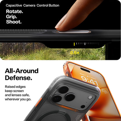 Case for Apple iPhone 17 Pro Max, Torras, Ostand Spin Air, Gray