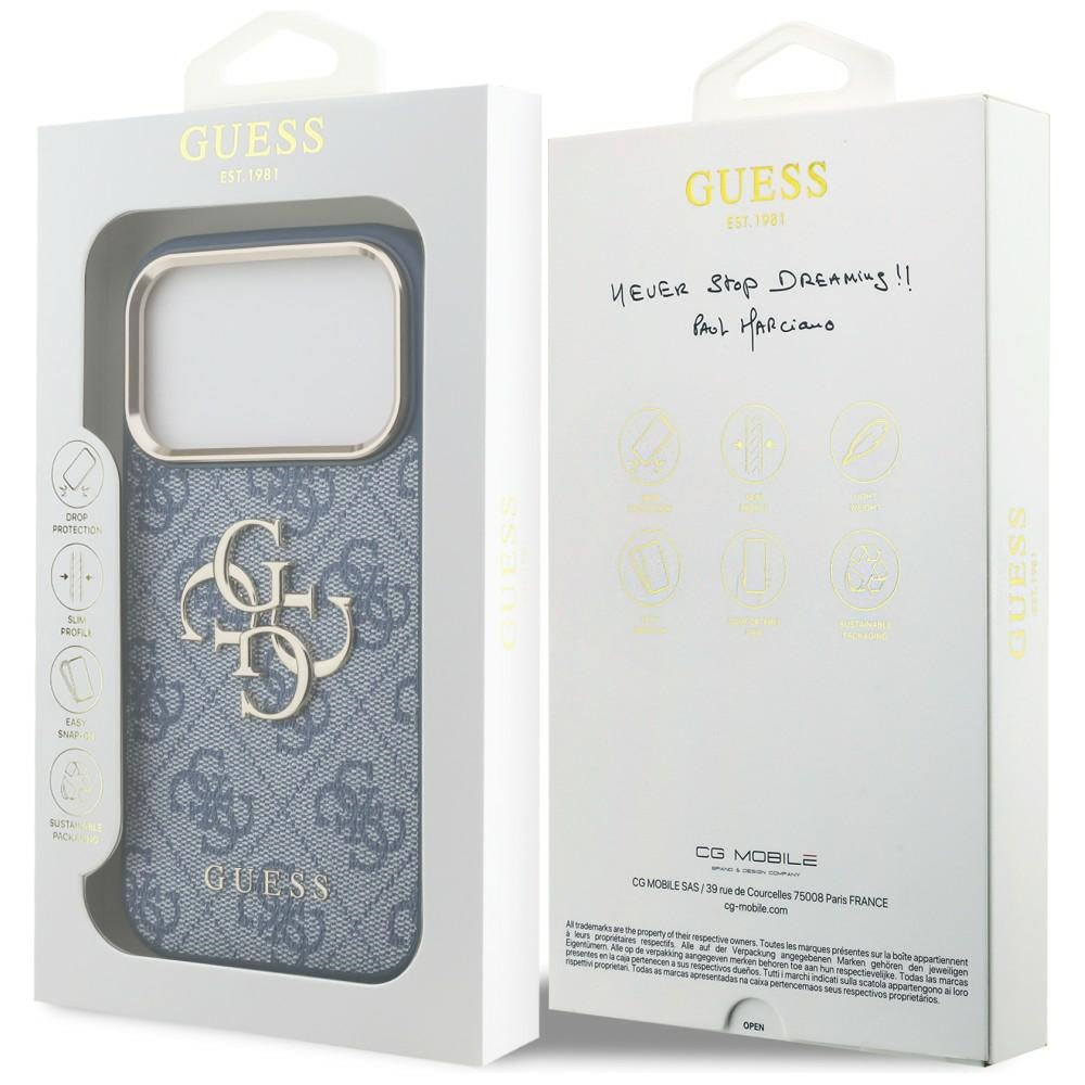 Case for Apple iPhone 18 Pro / 17 Pro, Guess, 4G Big Classic Logo, Blue