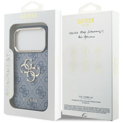 Case for Apple iPhone 18 Pro / 17 Pro, Guess, 4G Big Classic Logo, Blue