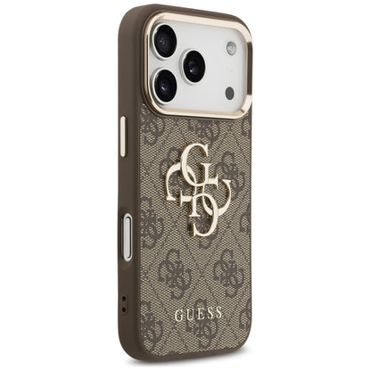 Case for Apple iPhone 18 Pro / 17 Pro, Guess, 4G Big Classic Logo, Brown