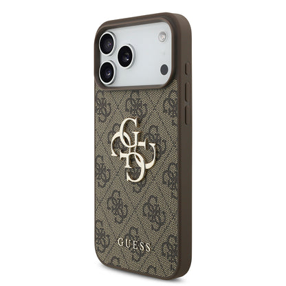 Case for Apple iPhone 18 Pro / 17 Pro, Guess, 4G Big Logo, Brown