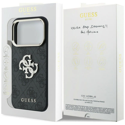 Case for Apple iPhone 18 Pro / 17 Pro, Guess, 4G Big Strass Logo, Black