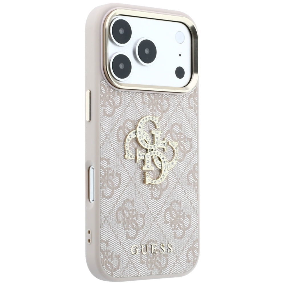 Case for Apple iPhone 18 Pro / 17 Pro, Guess, 4G Big Strass Logo, Pink