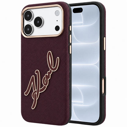 Case for Apple iPhone 18 Pro / 17 Pro, Karl Lagerfeld, Smooth Big Resin Signature Logo, Burgundy