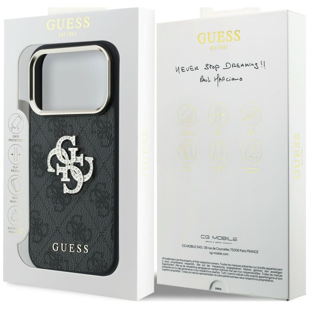 Case for Apple iPhone 18 Pro Max / 17 Pro Max, Guess, 4G Big Strass Logo, Black