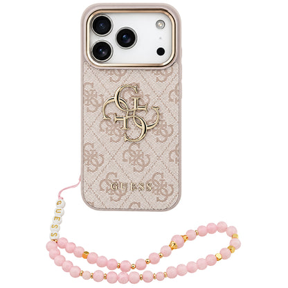 Case for Apple iPhone 18 Pro Max / 17 Pro Max, Guess, 4G Classic Logo with Strap, Pink Gold