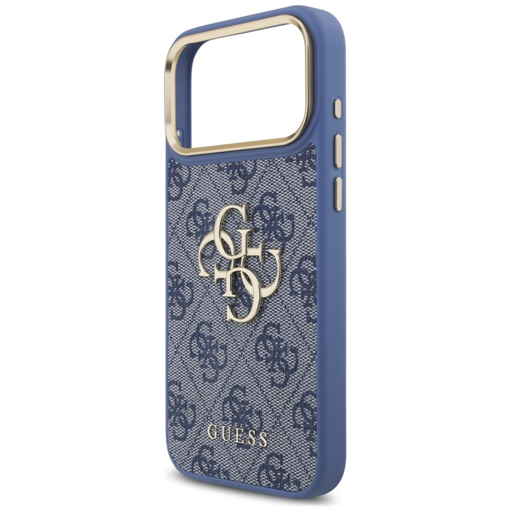 Case for Apple iPhone 18 Pro Max / 17 Pro Max, Guess, Big 4G Classic Logo & Big Strap Metal Buttons, Blue