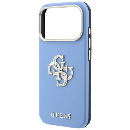 Case for Apple iPhone 18 Pro Max / 17 Pro Max, Guess, Smooth Big Strass Logo, Blue