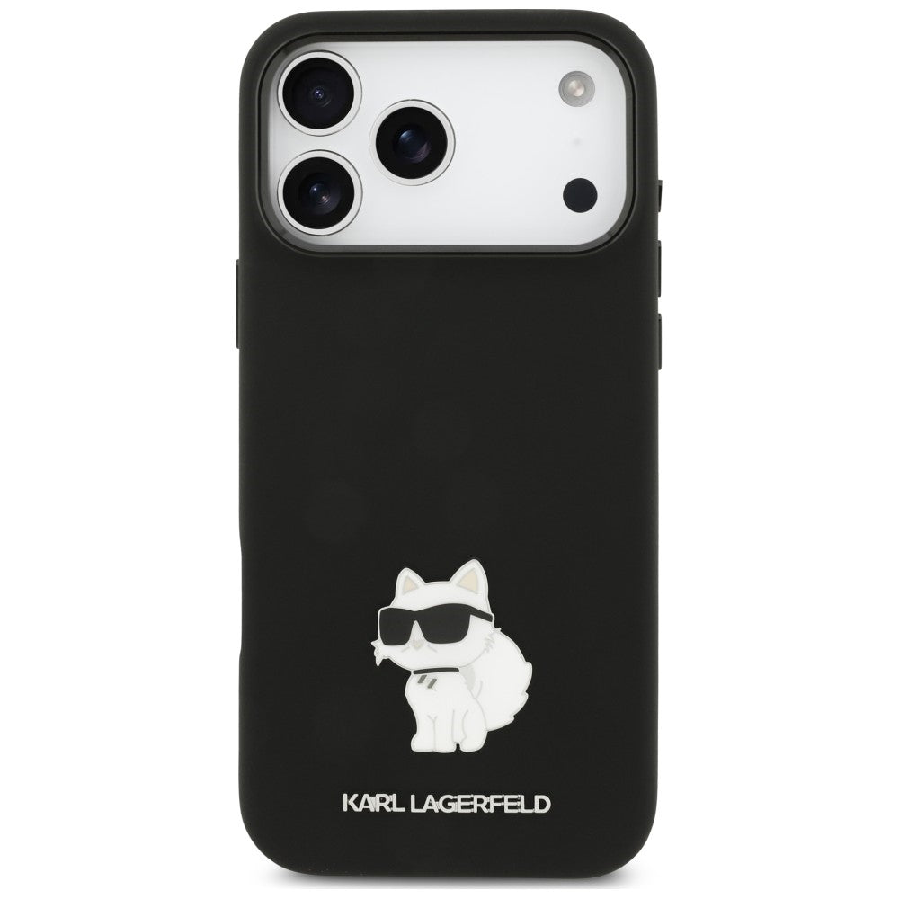 Case for Apple iPhone 18 Pro Max / 17 Pro Max, Karl Lagerfeld, Choupette Metal Pin, Black