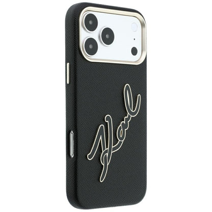 Case for Apple iPhone 18 Pro Max / 17 Pro Max, Karl Lagerfeld, Smooth Big Resin Signature Logo, Black