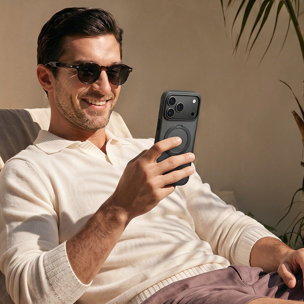 MagSafe Case for Apple iPhone 18 Pro Max / 17 Pro Max, Torras, Ostand Spin, Black