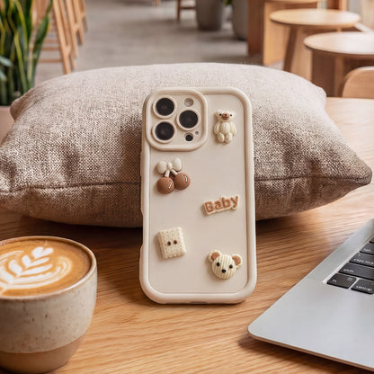 Case for Apple iPhone 11, OEM, Ultra Trendy 3D Bear, Beige