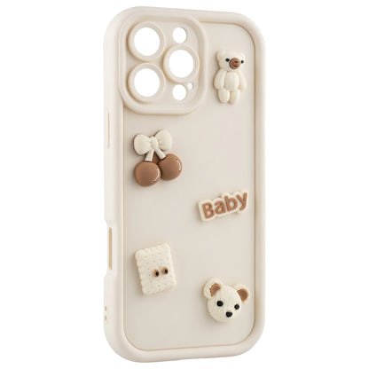 Case for Apple iPhone 12, OEM, Ultra Trendy 3D Bear, Beige