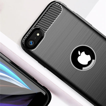 Case for Apple iPhone SE (2022) / SE (2020), Techsuit, Carbon, Black
