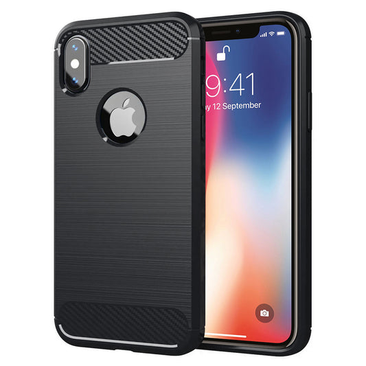 Case for Apple iPhone XS / X, Techsuit, Carbon, Black