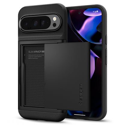 Case for Google Pixel 9 Pro XL, Spigen, Slim Armor CS, Black ACS07729