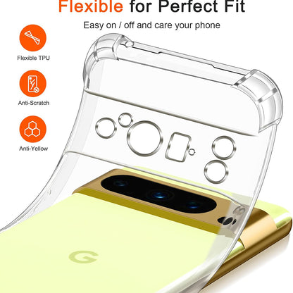 Case for Google Pixel 8 Pro, Techsuit, Shockproof Clear, Transparent