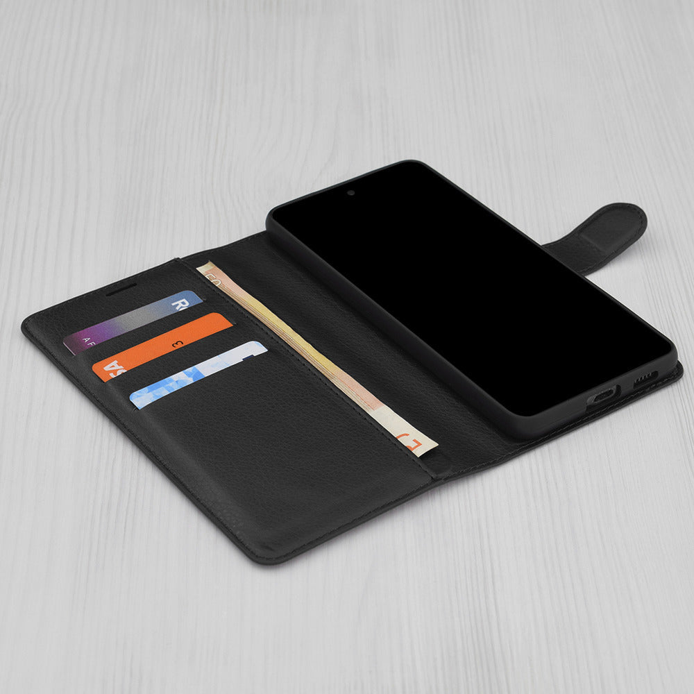 Case for Motorola Edge 60 Fusion / Edge 60, Techsuit, Leather Folio, Black
