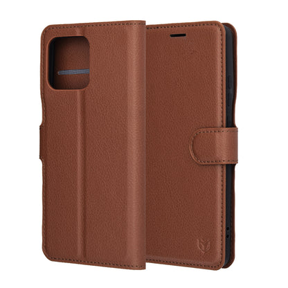 Case for Motorola Edge 70, Techsuit, Leather Folio, Brown