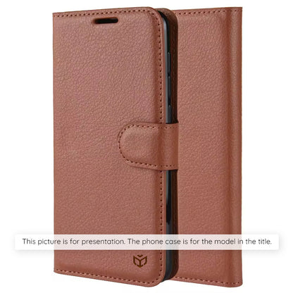 Case for Motorola Moto E15 / G05, Techsuit, Leather Folio, Brown