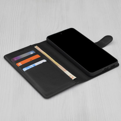 Case for Motorola Moto E15 / G05, Techsuit, Leather Folio, Black