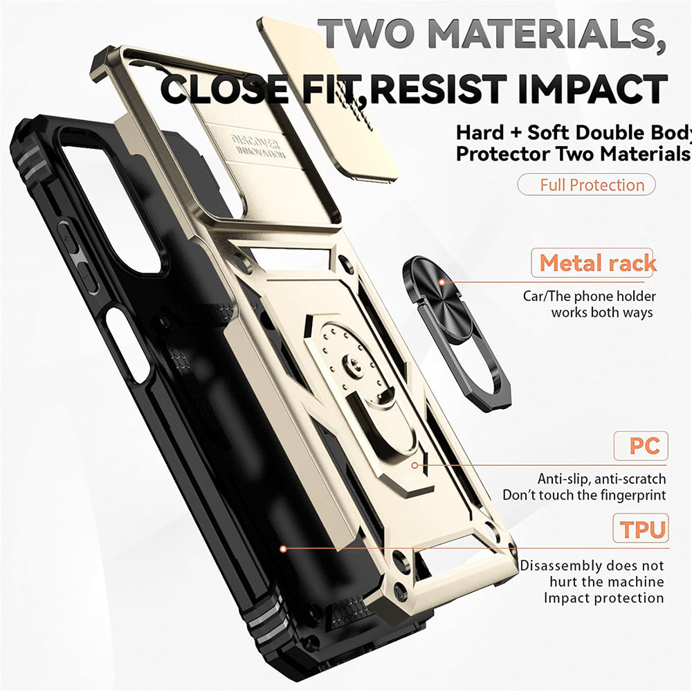 Case for Motorola Moto G15 / G15 Power, Techsuit, CamShield, Gold