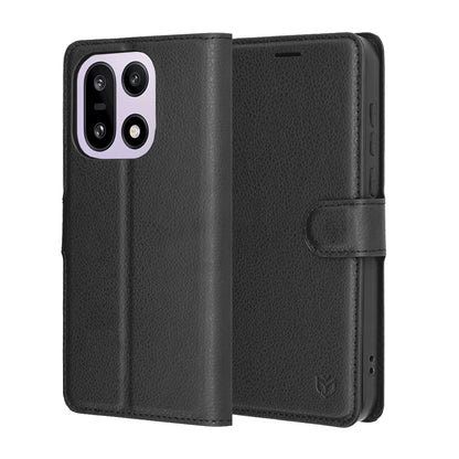 Case for OnePlus 15, Techsuit, Leather Folio, Black