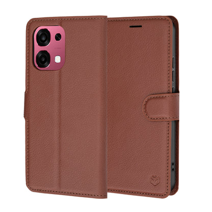Case for Oppo A6 Pro 5G / A6 Pro 4G, Techsuit, Leather Folio, Brown