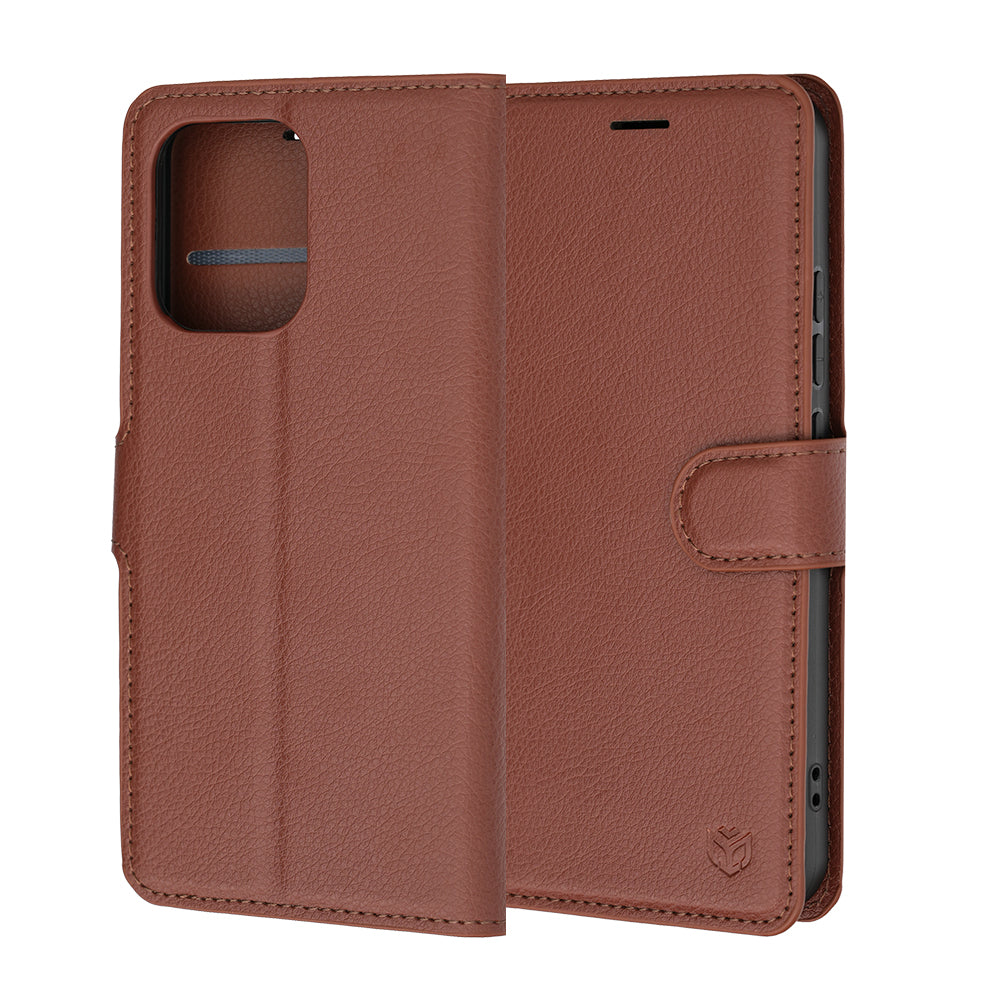 Case for Oppo A6 Pro 5G / A6 Pro 4G, Techsuit, Leather Folio, Brown