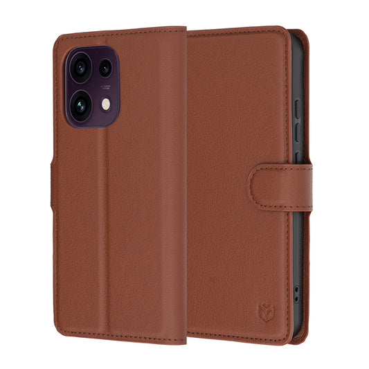 Case for Oppo Reno16 F / Reno16 FS, Techsuit, Leather Folio, Brown