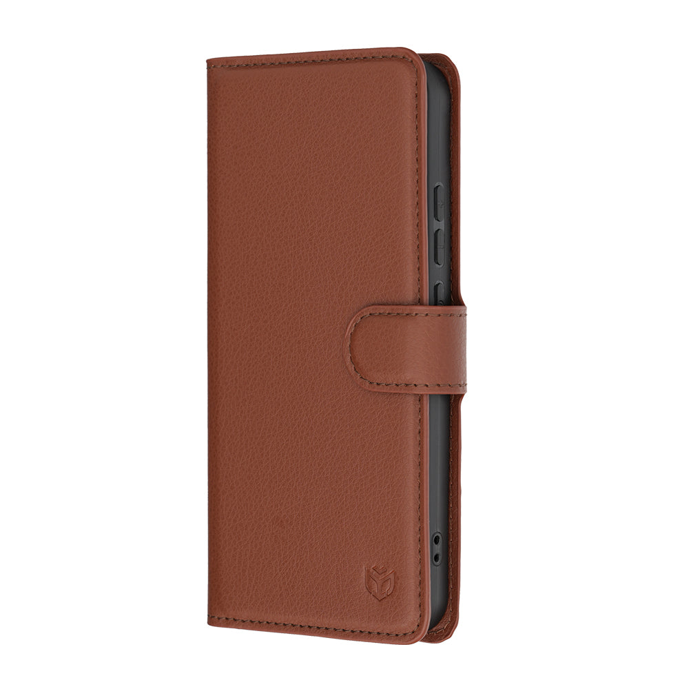 Case for Oppo Reno16 F / Reno16 FS, Techsuit, Leather Folio, Brown
